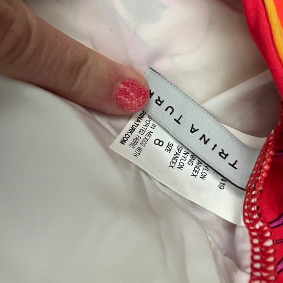 Trina Turk One-Piece Swimsuit Multicolor Abstract Swirl Print Halter Size 8 - Picture 2 of 2